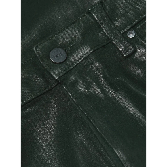 NEW $219 Paige Hoxton Ankle Jeans Deep Emerald Luxe Coating Size 32 - Picture 5 of 6